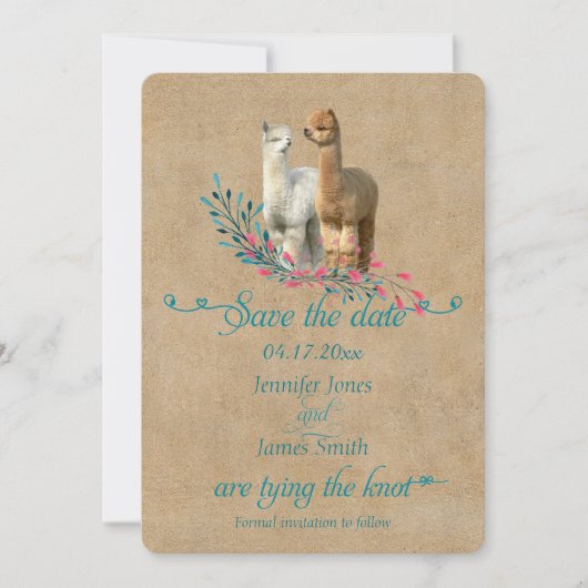 Alpaca Country Save the Date Invitations (Voorkant)