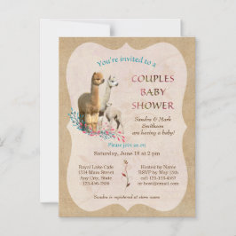 Alpaca Couples Baby shower Magnetic Invitations Magnetische Uitnodiging