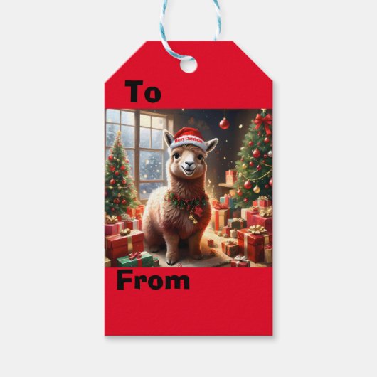 Alpaca de Cadeaus: een kerstverhaal Cadeaulabel (Voorkant)