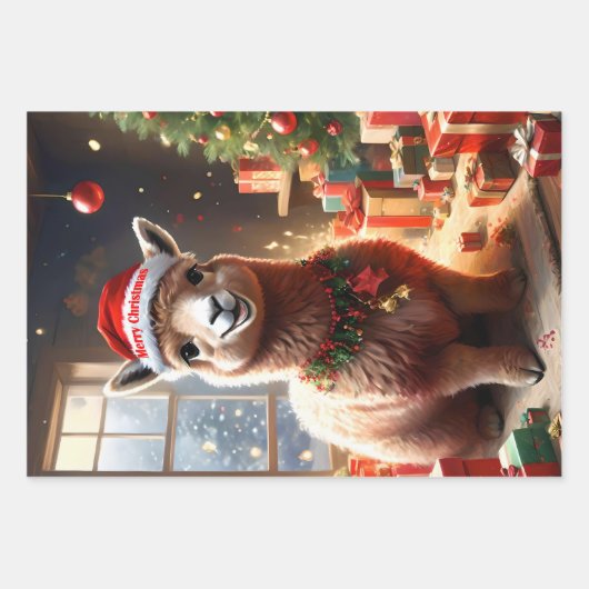 Alpaca de Cadeaus: een kerstverhaal Inpakpapier Vel (Voorkant 2)