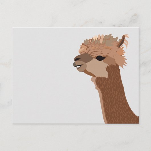 Alpaca Dier Schattig Briefkaart (Voorkant)