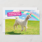 Alpaca Eenhoorn Onder Regenboog Hemel Kaart (Voorkant)