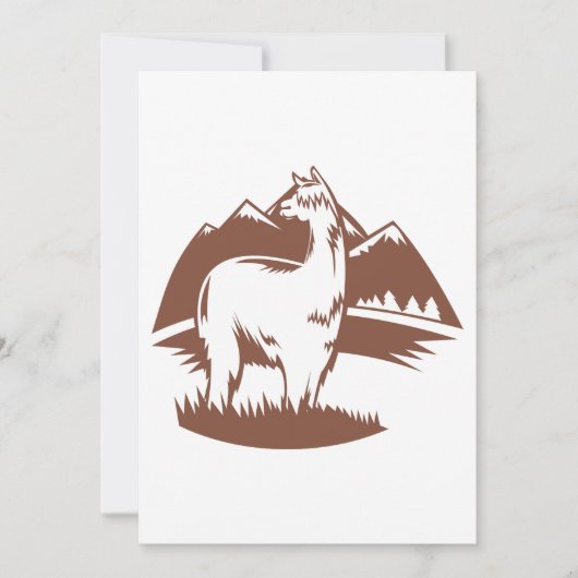 Alpaca en bergen kaart (Voorkant)