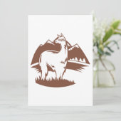 Alpaca en bergen kaart (Staand voorkant)