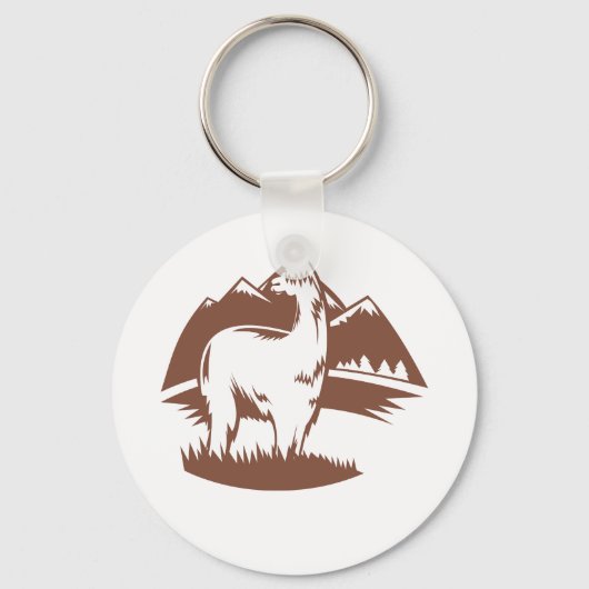 Alpaca en bergen sleutelhanger (Voorkant)