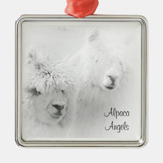 Alpaca-Engelen Wit Alpaca's Ornament (Voorkant)