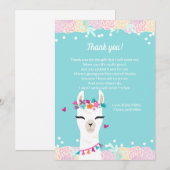 Alpaca Face Baby shower Hartelijk dank Bedankkaart (Voorkant / Achterkant)