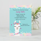 Alpaca Face Baby shower Invitation Kaart (Staand voorkant)