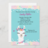 Alpaca Face Baby shower Invitation Kaart (Voorkant / Achterkant)