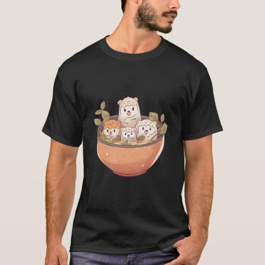 Alpaca Family In Ra Soup Comic For Children T-shirt (Voorkant)