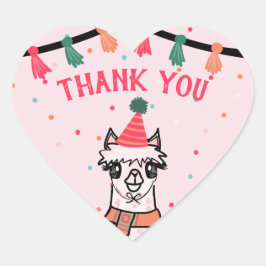 Alpaca Fiesta Verjaardag Hart Sticker