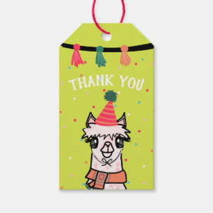 Alpaca Fiesta Winter Verjaardag Cadeaulabel