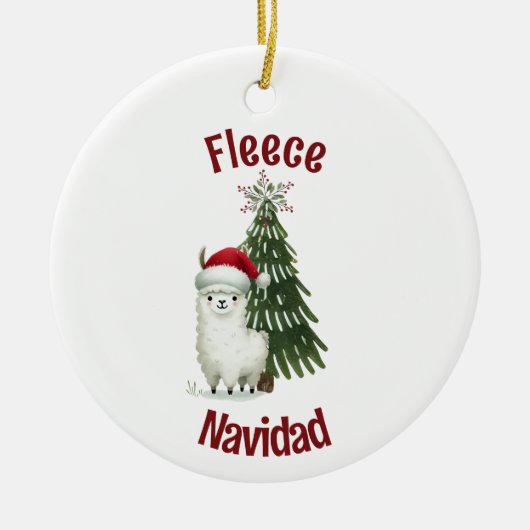 Alpaca Fleece Navidad Keramisch Ornament (Voorkant)