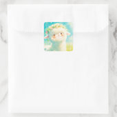 Alpaca Flower Crown Bliss Vierkante Sticker (Tas)