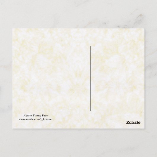 Alpaca Funny Face Briefkaart (Achterkant)
