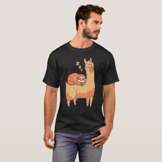 Alpaca Funny Sloth T-shirt (Voorkant volledig)