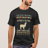 Alpaca Funny Ugly Sweater  Retro voor Christus T-shirt (Voorkant)