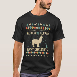 Alpaca Funny Ugly Sweater Retro voor Christus T-shirt