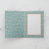 Alpaca gepersonaliseerde naam Birthday Card  Kaart (Binnen)