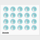 Alpaca gezicht verjaardagscadeau baby shower gunst ronde sticker (Vel)