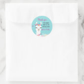 Alpaca gezicht verjaardagscadeau baby shower gunst ronde sticker (Tas)