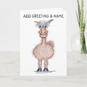Alpaca glimlachen kaart