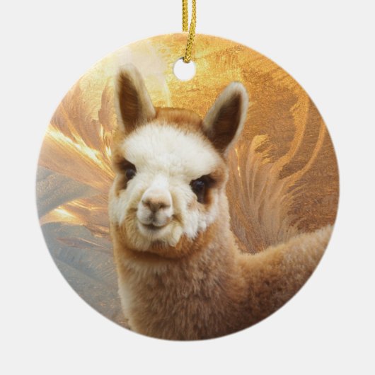 Alpaca Gold Chirstmas Ornament (Voorkant)