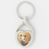 Alpaca Gold Twisted Heart Keychain (Voorkant)