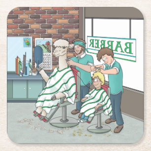 Alpaca haarstijl  kartonnen onderzetters