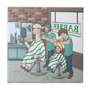 Alpaca haarstijl tegeltje