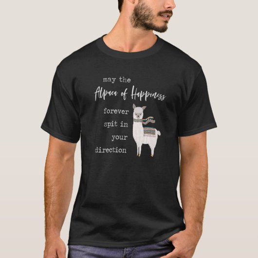 Alpaca Happiness Wish Cute Llama Love Pun Quote J T-shirt (Voorkant)