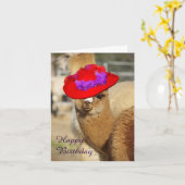 Alpaca Happy Birthday-kaarten Kaart (Gele Bloem)