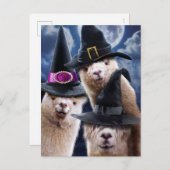 Alpaca Heksen Uitnodiging Briefkaart (Voorkant / Achterkant)