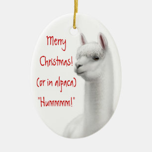 Alpaca Holiday Ornament