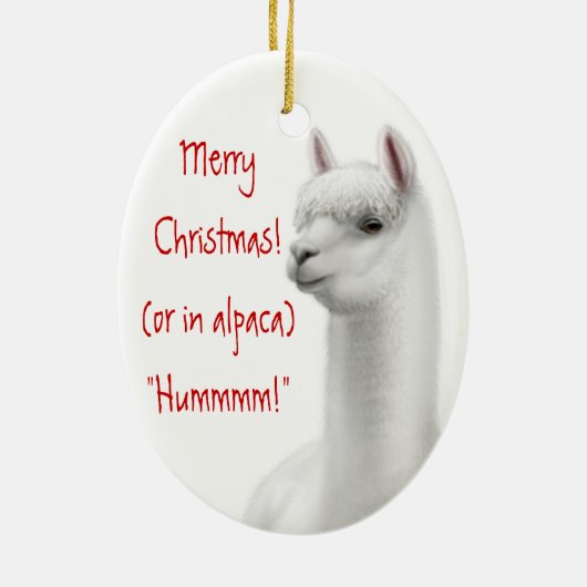  Alpaca Holiday Ornament (Achterkant)