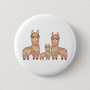 Alpaca houdt van grappige dierenkunst ronde button 5,7 cm