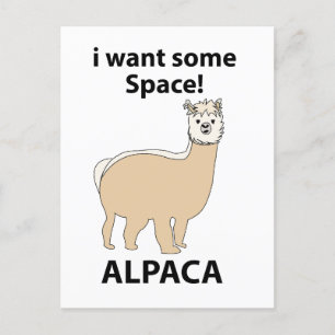 Alpaca Ik wil wat ruimte Funny Alpaca Briefkaart