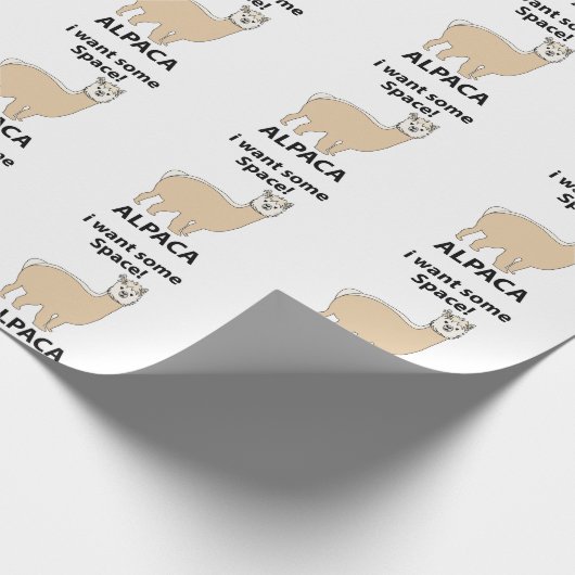 Alpaca Ik wil wat ruimte Grappige Alpaca Cadeaupapier (Hoek)