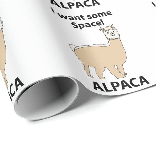 Alpaca Ik wil wat ruimte Grappige Alpaca Cadeaupapier (Rol Hoek)