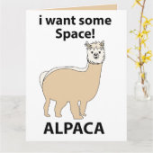 Alpaca Ik wil wat ruimte Grappige Alpaca Kaart (Gele Bloem)