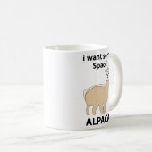 Alpaca Ik wil wat ruimte Grappige Alpaca Koffiemok (Voorkant rechts)