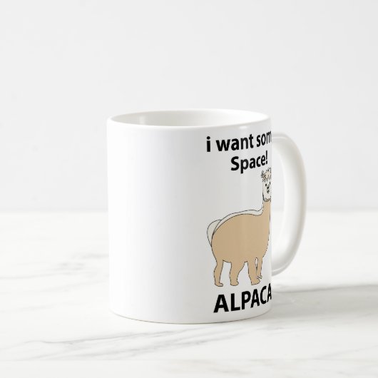 Alpaca Ik wil wat ruimte Grappige Alpaca Koffiemok (Voorkant rechts)