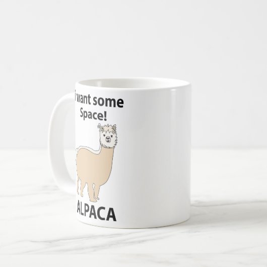 Alpaca Ik wil wat ruimte Grappige Alpaca Koffiemok (Voorkant links)