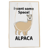 Alpaca Ik wil wat ruimte Grappige Alpaca Medium Cadeauzakje (Voorkant)