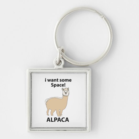 Alpaca Ik wil wat ruimte Grappige Alpaca Sleutelhanger (Voorkant)