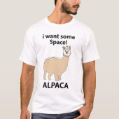 Alpaca Ik wil wat ruimte Grappige Alpaca T-shirt (Voorkant)