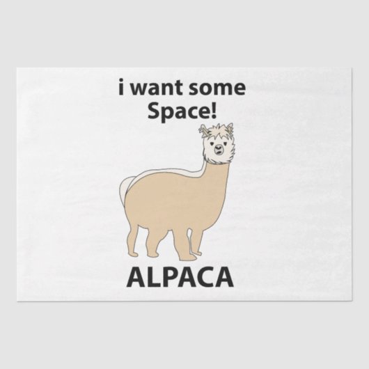 Alpaca Ik wil wat ruimte Grappige Alpaca Tissuepapier (Voorkant)