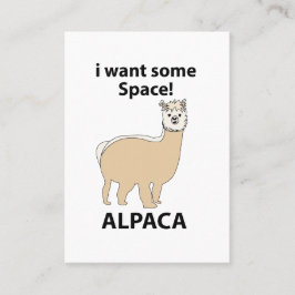 Alpaca Ik wil wat ruimte Grappige Alpaca Visitekaartje