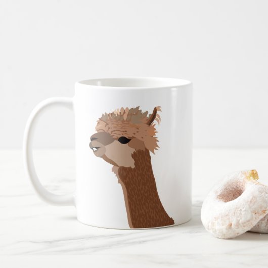 Alpaca Illustration Cute Koffiemok (Met donut)