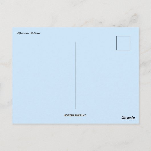 Alpaca in Bolivia Briefkaart (Achterkant)